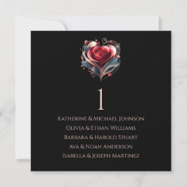 Moderne Heart-geformte Rose-Hochzeitssitzkarten- Einladung