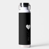 Moderne Heart Monogram Water Flasche (Vorne)