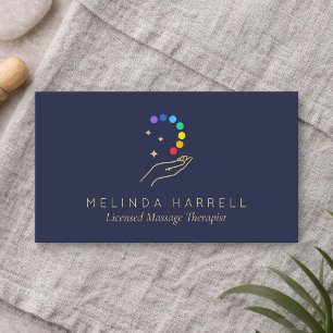 Moderne Heilende Hände Massage-Therapeut Dunkelbla Visitenkarte