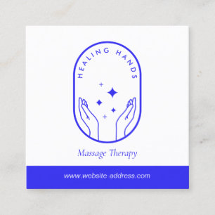 Moderne Heilhandmassage, Wellness Blue Logo Quadratische Visitenkarte