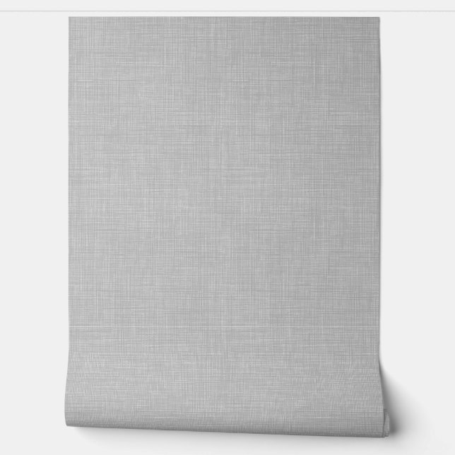 Moderne Heimarbeitszimmer Graue Leinenoptik Textur Tapete (Abrollen)