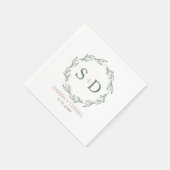 Moderne Heirat von Wreath Serviette (Ecke)