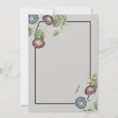 Moderne Heirloom Morning Glory Hochzeit Einladung (Rückseite)