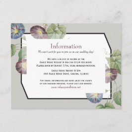 Moderne Heirloom Morning Glory - Hochzeitsinformat Begleitkarte