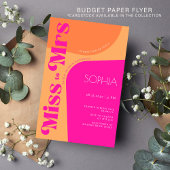 Moderne, heiß rosa Brautdusche Flyer