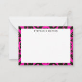 Moderne, heiß rosa dekorative Grenze Mitteilungskarte (Vorderseite)