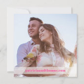 Moderne, heiß rosa Hand Fan Hochzeit retten das Da Einladung (Rückseite)