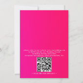 Moderne heiße pink-orange Wasserfarbe QR-Code-Hoch Einladung (Rückseite)