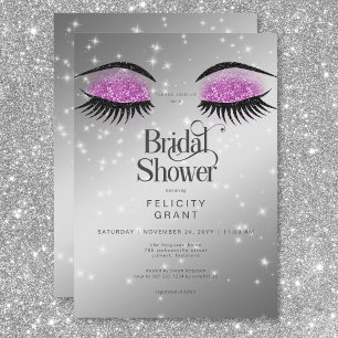 Moderne heiße rosa Glam-Augen Brautparty Einladung