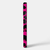 Moderne heiße rosa Leopard Braun Schatten Monogram Case-Mate iPhone Hülle (Rückseite / Links)
