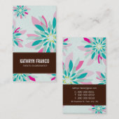 MODERNE, hell abstrakte Blume Dahlia Visitenkarte (Vorne/Hinten)