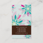 MODERNE, hell abstrakte Blume Dahlia Visitenkarte (Rückseite)
