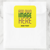 MODERNE, HELL-GELB-BILD-TEMPLATE QUADRATISCHER AUFKLEBER (Tasche)