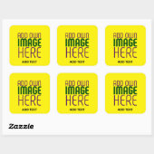 MODERNE, HELL-GELB-BILD-TEMPLATE QUADRATISCHER AUFKLEBER (Blatt)