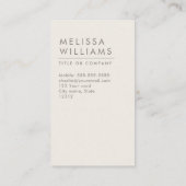 Moderne hellbeige-braune minimalistische vertikale visitenkarte (Rückseite)