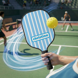 Moderne hellblaue gestreifte benutzerdefinierte Na Pickleball Schläger