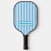 Moderne hellblaue gestreifte benutzerdefinierte Na Pickleball Schläger (Vorderseite)