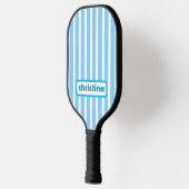 Moderne hellblaue gestreifte benutzerdefinierte Na Pickleball Schläger (Links)