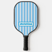 Moderne hellblaue gestreifte benutzerdefinierte Na Pickleball Schläger (Rückseite)