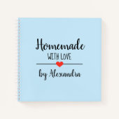 Moderne hellblaue hausgemachte Liebe Notizblock (Vorderseite)