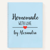 Moderne hellblaue hausgemachte Liebe Notizblock (Vorderseite)