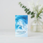 Moderne, hellblaue Hochtechnologie Visitenkarte (Stehend Vorderseite)