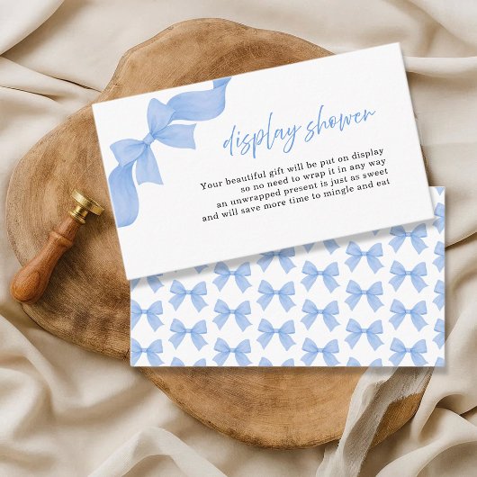 Moderne hellblaue Koketten-Schleifen-Display-Dusch Begleitkarte