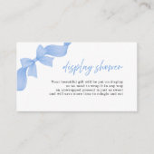 Moderne hellblaue Koketten-Schleifen-Display-Dusch Begleitkarte (Vorderseite)
