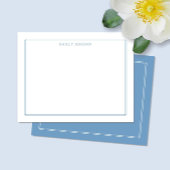 Moderne hellblaue Korrespondenz mit doppeltem Rand Mitteilungskarte