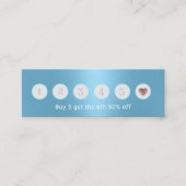 Moderne hellblaue Metallic mit 6 Punch Treuekarte (Vorderseite)