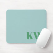 Moderne hellblaue monogrammierte Anfangsbuchstaben Mousepad (Mit Mouse)