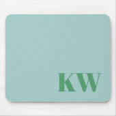 Moderne hellblaue monogrammierte Anfangsbuchstaben Mousepad (Vorne)