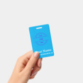 Moderne hellblaue personalisierte ID-Ausweis-Anfer Ausweis (Handheld)