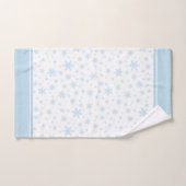 Moderne, hellblaue Schneeflocken auf weißem Badeha Badhandtuch Set (Handtuch)