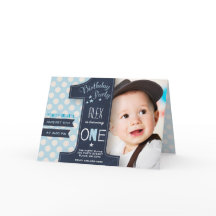 Moderne hellblaue und schwarze 1-Jahres-Punkte