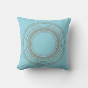 Moderne hellblaue und taubengraue psychedelische T Kissen