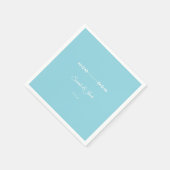 Moderne hellblaue und weiße Cocktailserviette Serviette (Ecke)