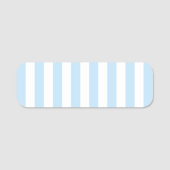 Moderne hellblaue und weiße gestreifte Decke Namensschild (Vorderseite)