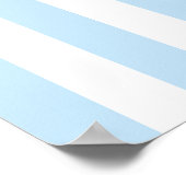 Moderne hellblaue und weiße gestreifte Name Poster (Ecke)