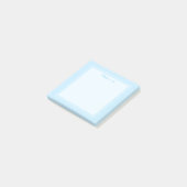 Moderne hellblaue weiße Rand Schrift Post-it Klebezettel (angewinkelt)