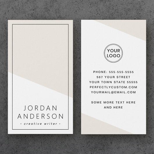 Moderne, hellbraune, geometrische Visitenkarte