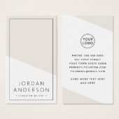 Moderne, hellbraune, geometrische Visitenkarte (Vorne & Hinten)