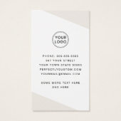 Moderne, hellbraune, geometrische Visitenkarte (Rückseite)