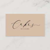 Moderne hellbraune Kuchen mit Script Bakery Klein Visitenkarte (Vorderseite)