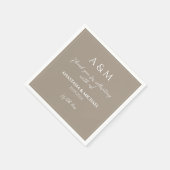 Moderne hellbraune minimalistische Hochzeitsservie Serviette (Ecke)