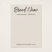 Moderne, hellbraune Ohrring-Display-Karte (Vorderseite)