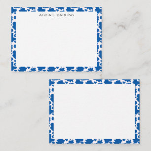 Moderne helle blaue Blumenmuster Mitteilungskarte