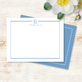 Moderne, helle blaue Grenzstationerie Mitteilungskarte