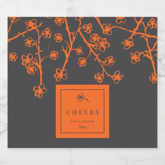 Moderne, helle Blume Bierflaschenetikett (Einzelnes Label)