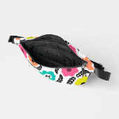 Moderne, helle Blume und Schwarzleder-Monogramm Bauchtasche (Offen)